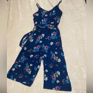 As U Wish Floral Jumpsuit Romper Size S Color Blue Pink White Yellow PreOwned